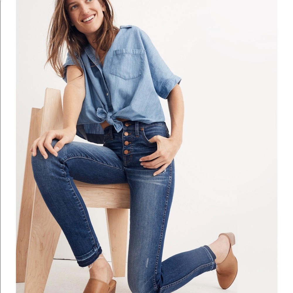 10" High-Rise Skinny Jeans: Drop-Hem Edition